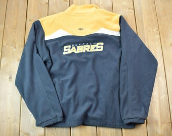 Vintage 1990s Buffalo Sabres Old Time Hockey NHL Hockey Full Zip Fleece Sweatshirt / Made In USA / Vintage Sportswear / Embroidered / Hockey
