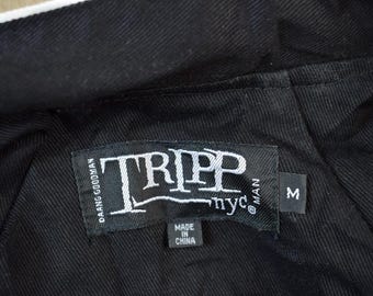 Vintage 2000s Tripp NYC Gothic Admiral Style Zipper Jacket / Biker