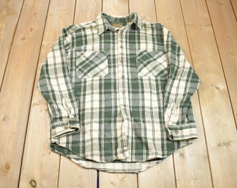 Vintage 90s St. John's Bay Grey Heavyweight Plaid Flannel Shirt - Etsy