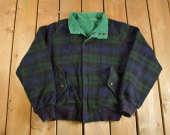 1980s Royal Blue Cotton Harrington Bomber Jacket Size XL Made in
