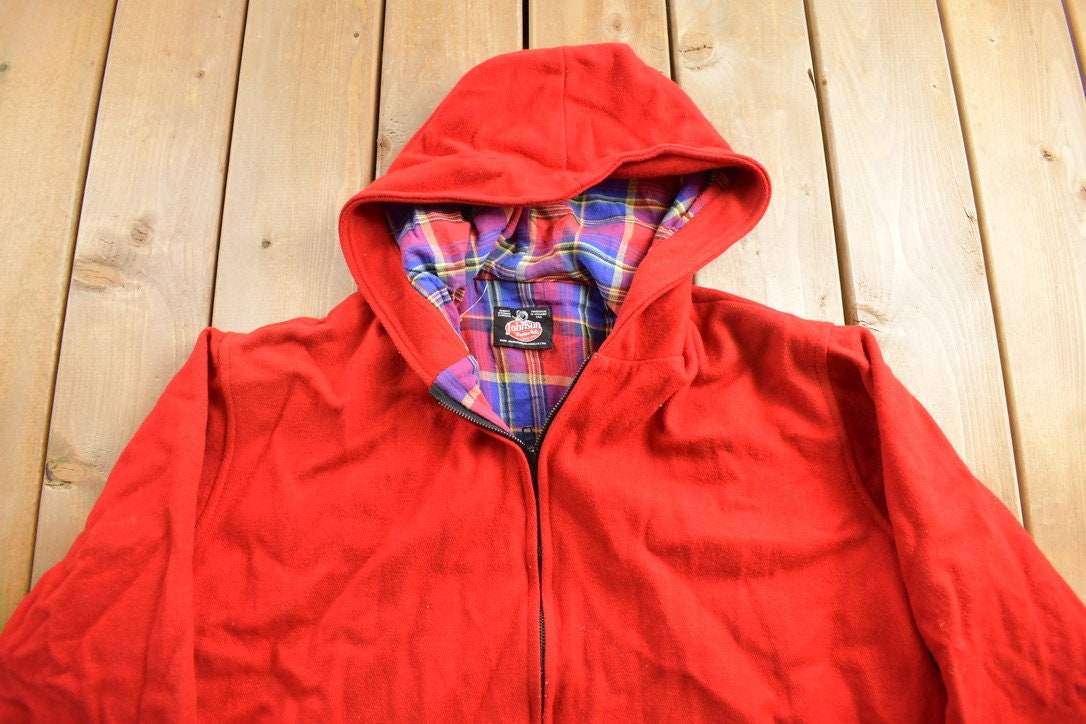 Vintage 1980s Johnson Woolen Mills Hooded Jacket / Wool