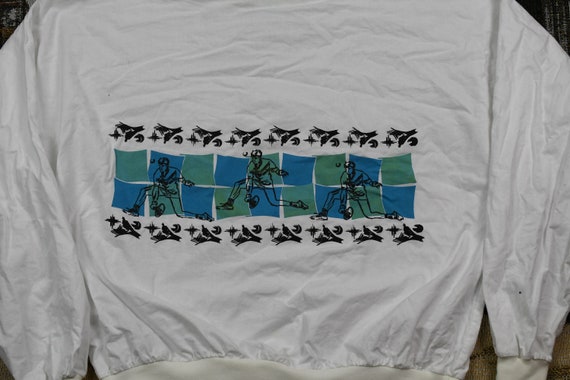 Vintage 1990s Long Sleeve Graphic T Shirt / Cuffe… - image 3