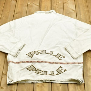 Vintage 1990s Pelle Pelle Denim Jacket Marc Buchanan / White Jean Jacket / Streetwear / Athleisure / Vintage Pelle Pelle