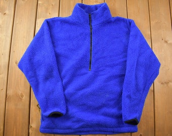 Suéter polar REI azul vintage de los años 90 / Para amantes de la naturaleza / Suéter de los 90 / Ropa urbana / Senderismo / Polar con cremallera / Media cremallera / Rei Outdoor Gear