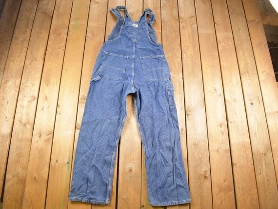 Vintage 1980s Lee Riveted Dungarees Denim Jean Overal… - Gem