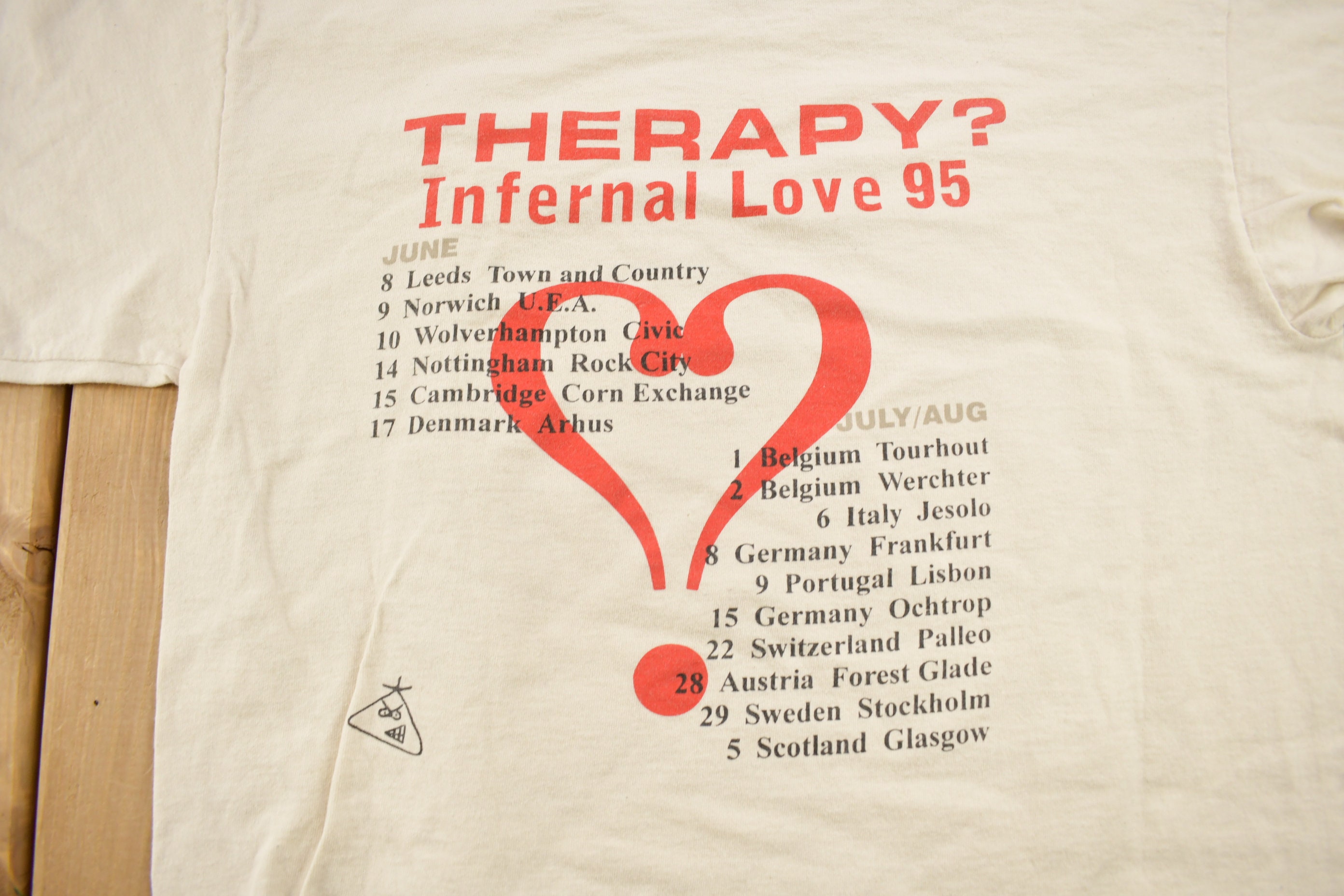 Vintage 1995 Therapy Infernal Love Tour Band T-shirt / Band Tee