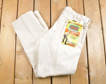 Vintage 1980s Deadstock Wrangler Straight Cut Jeans Size 38 x 31.5 / White / Made in Canada / True Vintage / NWT / 80s Jeans