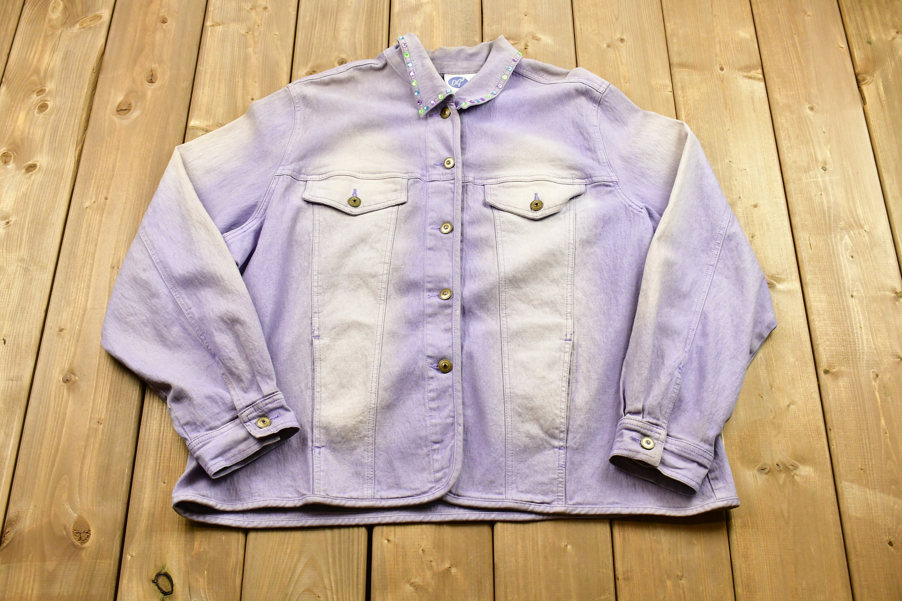 ジャケット・アウター Denim Trucker Jacket Overdyed Purple L Vintage 1990s Overdyed Purple Jean Jacket / Vintage Denim / Fall