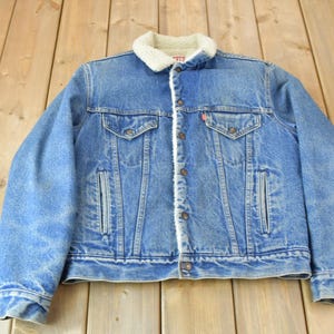 Vintage 1970s Sherpa Gefütterte Levi&#39;s Sherpa Jeansjacke / Vintage Denim / Streetwear / Levi&#39;s Red Tab / Levi&#39;s denim / Größe 40R / Made In USA