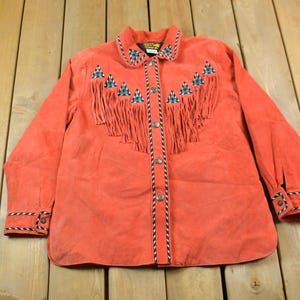 Vintage 80er Jahre Bob Mackie Western Hemd in Wildlederoptik / 80er Jahre Wildleder Hemd / 80er Jahre Bluse / besticktes Hemd mit Muster / Muster Button Up / Vintage Western