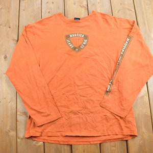 Vintage 1990s Nautica Jeans Company Graphic Long Sleeve T Shirt  / Embossed / 90s / Streetwear Fashion / Vintage Nautica