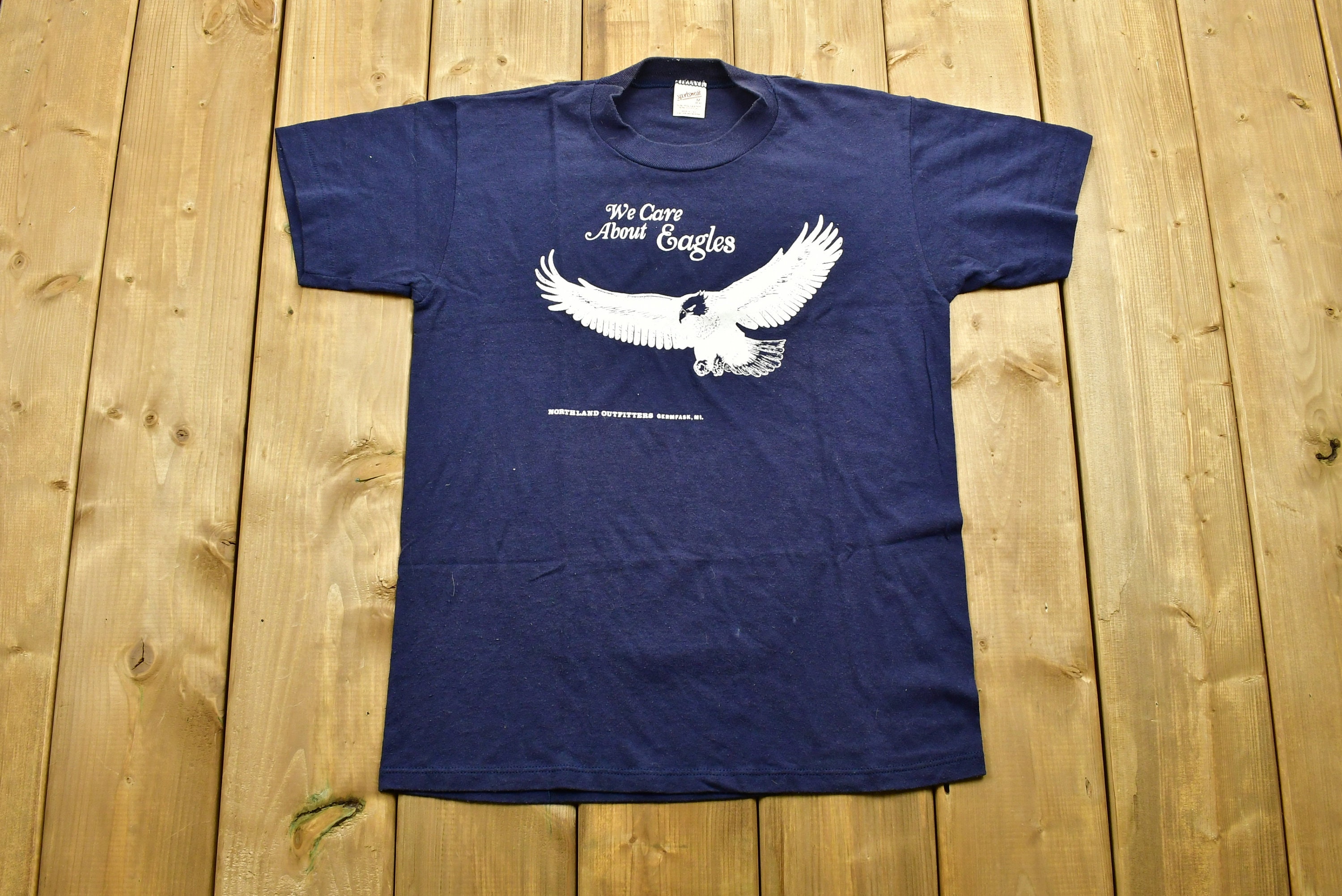 Vintage 1980's We Care About Eagles Michigan T-shirt / - Etsy