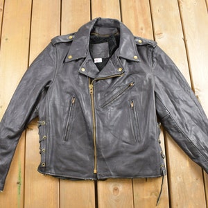Vintage 1970s Branded Garments Leather Biker Jacket / Motorcycle Jacket / Leather Coat / Vintage Biker Jacket / Heavy Weight /