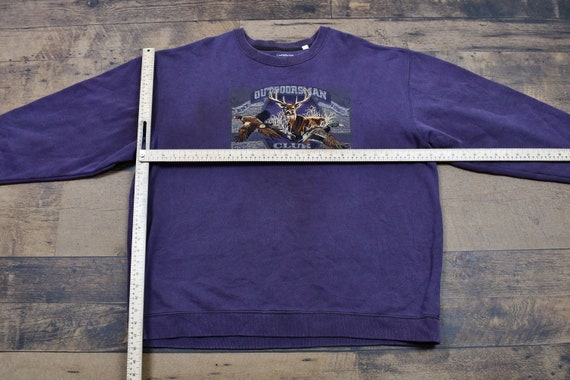 Vintage 1990s Outdoorsman Club Crewneck / Purple … - image 4