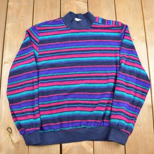 Vintage 1990s Alfred Dunner Gestreiftes Mockneck Sweatshirt / 90er Jahre Mockneck / Süß / Athleisure / Streetwear / Vintage Pullover