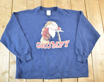 Vintage 1990s Grumpy Disney Crewneck Mens XL / Vintage Sweatshirt / Vintage Disney / Mickey / Embroidered / Made In USA