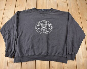 Vintage 1990s Club Monaco Crewneck Sweatshirt 90s Crewneck Made in Canada 90s Club Monaco Streetwear Rare Vintage Etsy