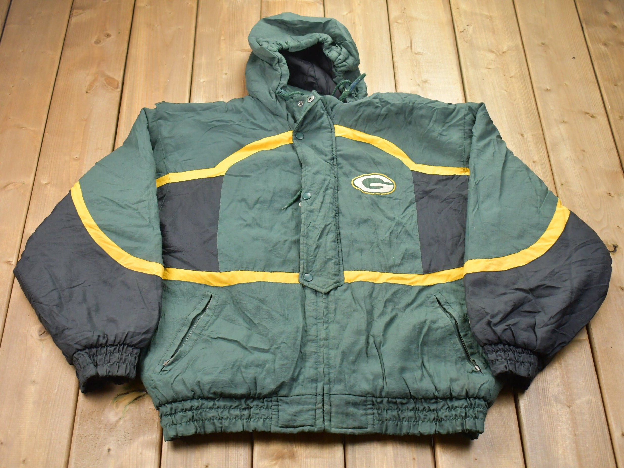 Vintage 1990s Green Bay Packers NFL Logo7 Game Day Puffer