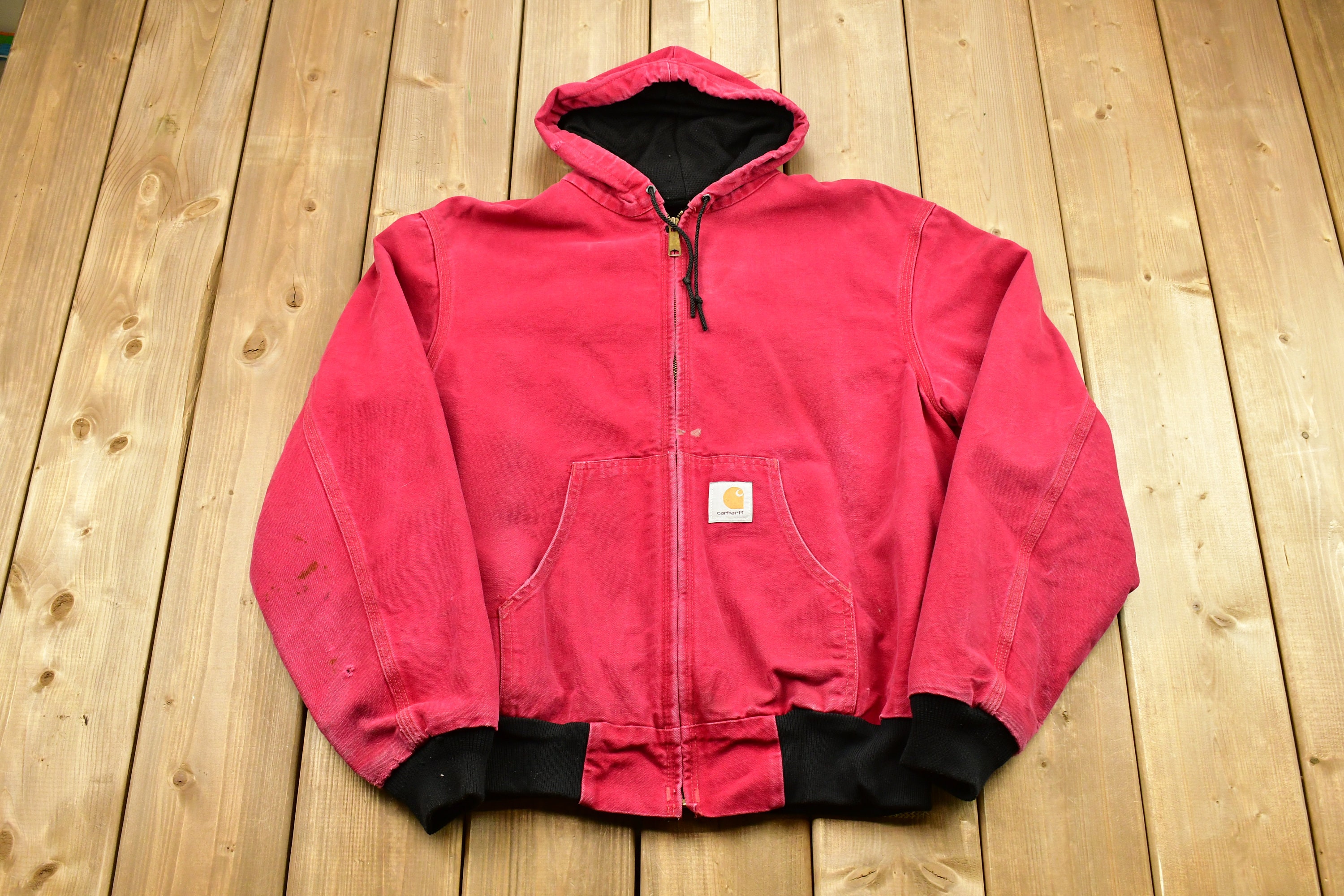 Chaqueta roja vintage 1990s Full Zip Workwear - España