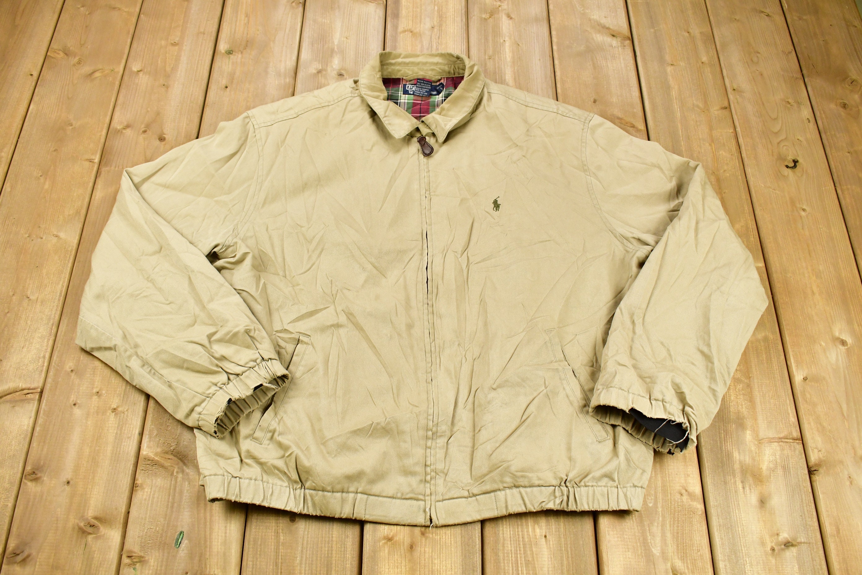 Vintage 1990s Polo Ralph Lauren Plaid Lined Harrington Vintage 1990s Polo Ralph Lauren Plaid Lined Harrington