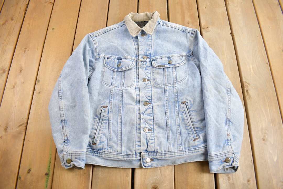 Vintage 1980s Lee Riveted Blanket Lined Jean Jacket / Vintage Denim ...