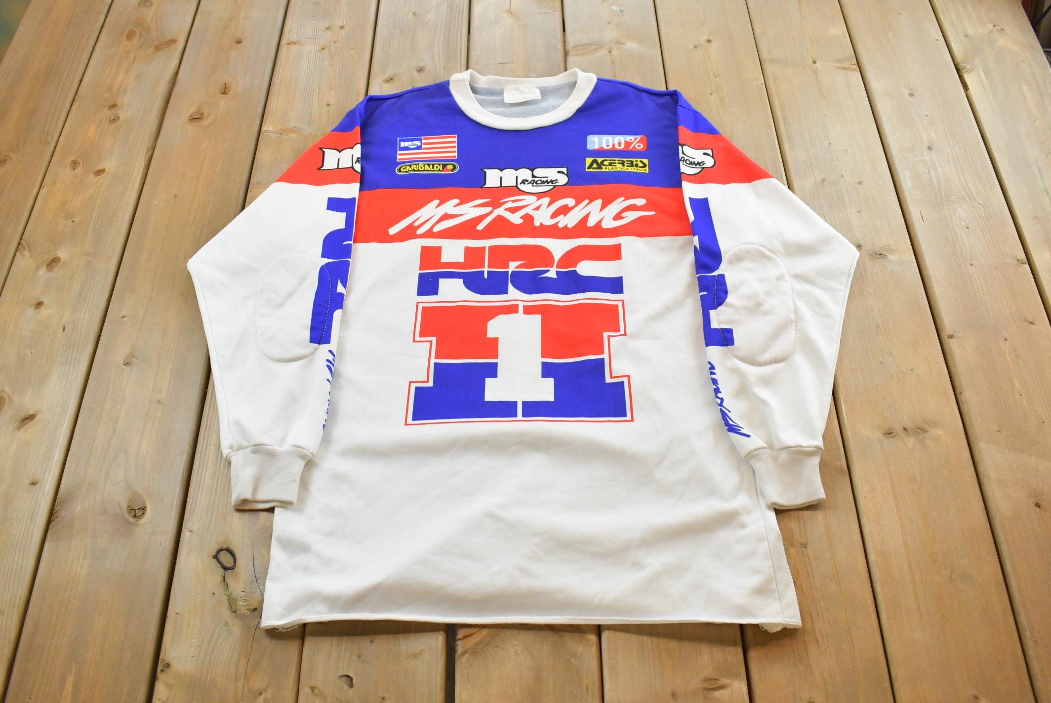 Vintage 1990s MS Racing Motocross Motorcycle Racing Jersey Men's