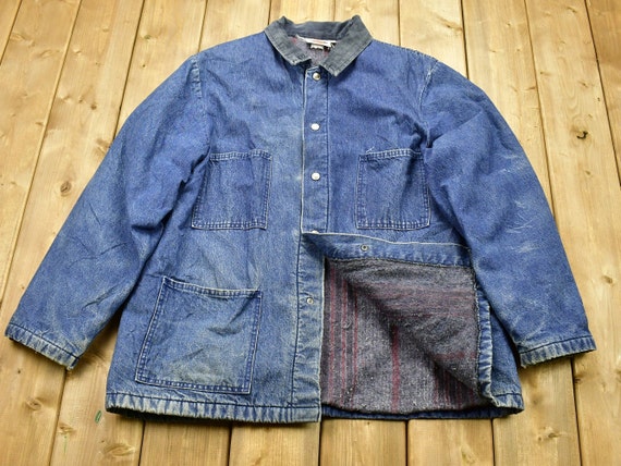 Vintage 1980s Dickies Blanket Lined Jean Chore Co… - image 1