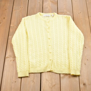 Vintage Northern Isles Cable Knit Sweater / Vintage 90s Knitted Button Up Sweater / Pattern Sweater / Outdoor / Pullover Sweatshirt