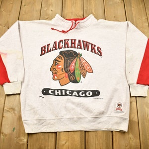 Vintage 1994 Chicago Blackhawks NHL Pullover Sweatshirt / Made In USA / Hockey / Sportswear / Athleisure / Americana / Nutmeg