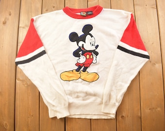 Vintage 1990s Mickey Mouse Disney Crewneck / Vintage Sweatshirt / Vintage Disney / Mickey / Embroidered /