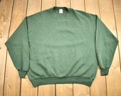 Vintage 1990s Forest Green Blank Crewneck Sweatshirt Jerzees Blank 90s Crewneck Made In USA Athleisure Streetwear 90s Blank