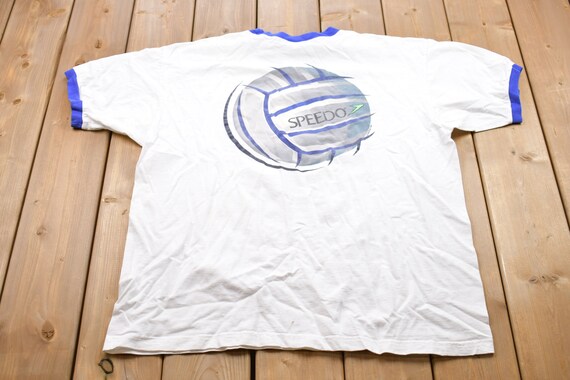 Vintage 1997 Speedo Volleyball Graphic Ringer T-S… - image 2