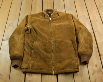Vintage 1980s Mighty Mac Brown Corduroy Zip up Jacket / Outerwear