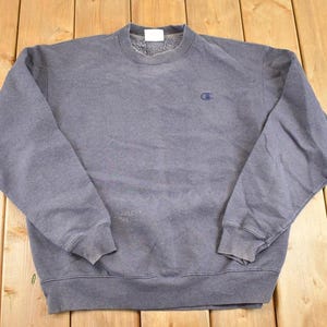 Vintage 1990s Champion Crewneck Sweatshirt Herren L / Script Logo / Eco Fleece / Minimalistisch / 90s Blank