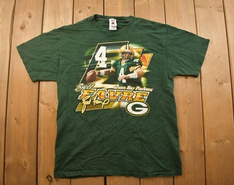 Vintage 1990s Brett Farve Green Bay Packers NFL Grafik T-Shirt / NFL / 90s Streetwear / Sportbekleidung