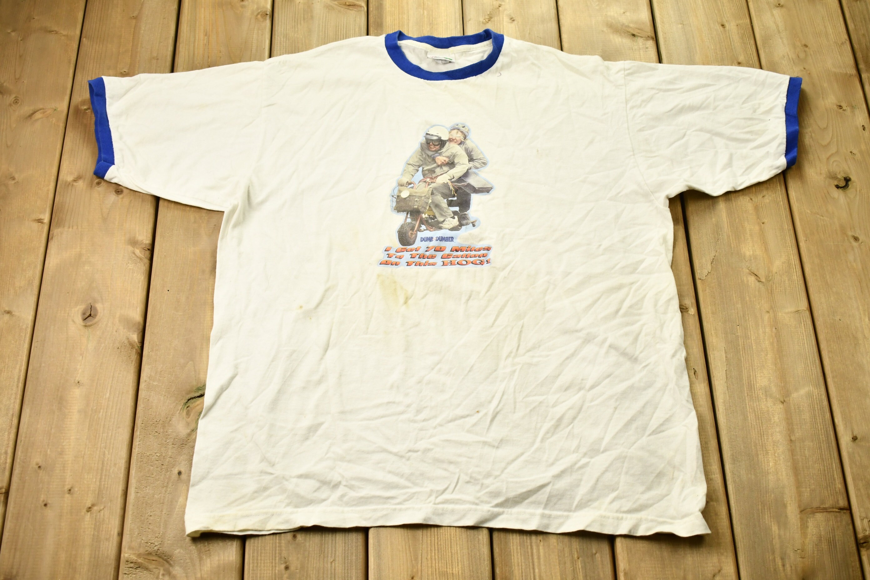 希少 90s Dumb and Dumber Vintage Movie Tee Vintage 1990s Dumb and Dumber Movie Promo Ringer T-shirt