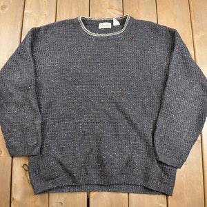 Vintage 1990s St. Johns Bay Textured Knit Crewneck Sweater / Vintage 90s Crewneck / Abstract Patterns / Large