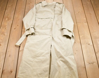 ICONIC!! Vintage 90s Barbour Trench Coat Zipper Wax Jacket Barbour