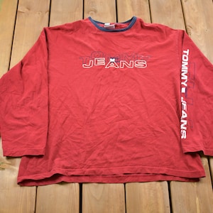 Vintage 1990s Tommy Hilfiger Tommy Jeans Long Sleeved T-Shirt / 90s Crewneck / Souvenir / Athleisure / Streetwear / 90s Tommy Hilfiger
