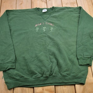 Vintage 1990s Mom&#39;s Gang Crewneck Sweater / 90s Crewneck / Grandma Sweater / Streetwear / Made In USA / Animal Theme