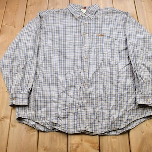 Vintage 1990s Carhartt Flannel Button Up Shirt / 1990s Button Up / Vintage Flannel / Basic Button Up