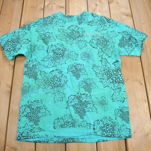 Vintage 1980s Napa Valley All Over Print Grape Theme Souvenir T Shirt / Vineyard / Made In USA / Winery / Travel T Shirt
