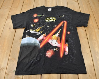 Vintage 1999 Star Wars Episode 1 All Over Print Promo T-Shirt / The Phantom Menace / 90s / Vintage Movie Tee