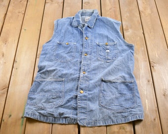 Vintage 1970s Lee Denim Jean Vest / Vintage Denim / Streetwear / Vintage Fall Outerwear / Fall Jacket / Lee denim Vest / Made In USA