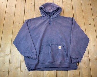 Sudadera con capucha y forro desgastado de Carhartt vintage / Ropa de trabajo / Ropa urbana / Años 80 / Años 90 / Sudadera con capucha vintage