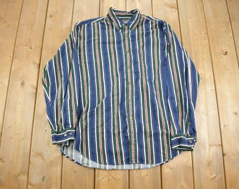 Vintage 1990s KnightsBridge Striped Long Sleeve Dress Shirt