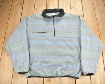 Vintage 1990s Ski Country Imports Quarter Zip Fleece Sweater / Outdoorsman / 80s Sweater / Streetwear / Fleece Zip up