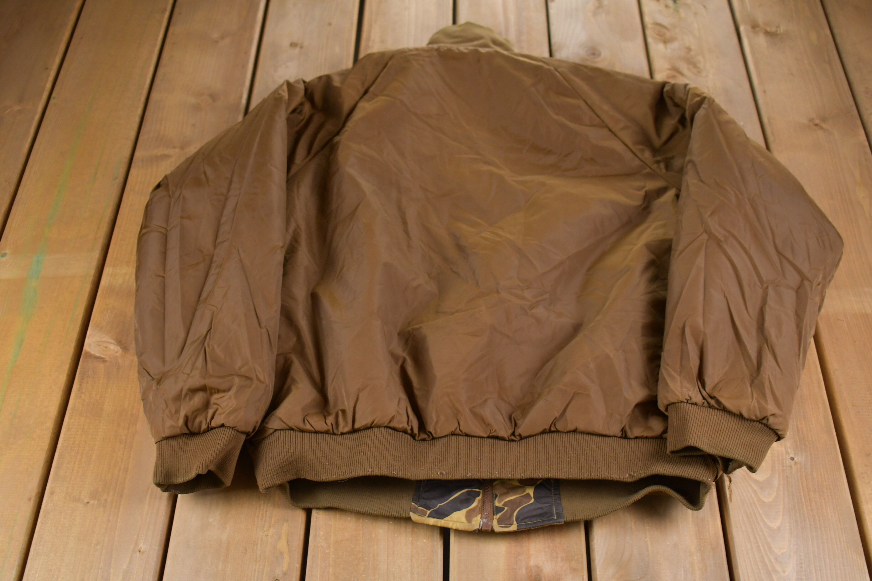 Vintage 1990s Columbia Camo Reversible Puffer Jacket / Goose Down 