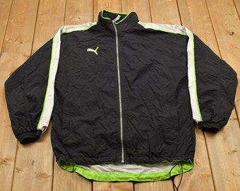 Kurtka wiatrówka Puma z lat 90. z zamkiem błyskawicznym i odblaskowym wykończeniem / Puma z lat 90. / Odzież sportowa na wiosnę i lato / Odzież uliczna / Odzież sportowa / Puma