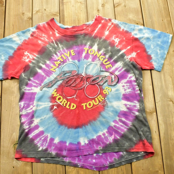 Vintage 1993 Poison Native Tongue World Tour Band T-Shirt / Single Stitch / Music Promo Print / Concert / Made In USA / Retro Style